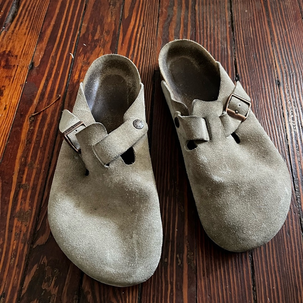Birkenstock Boston Soft Footbed - Suede Taupe